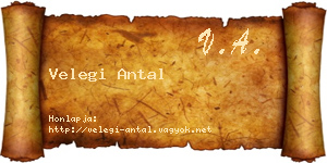 Velegi Antal névjegykártya